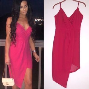 Asymmetrical Pink Mini Dress